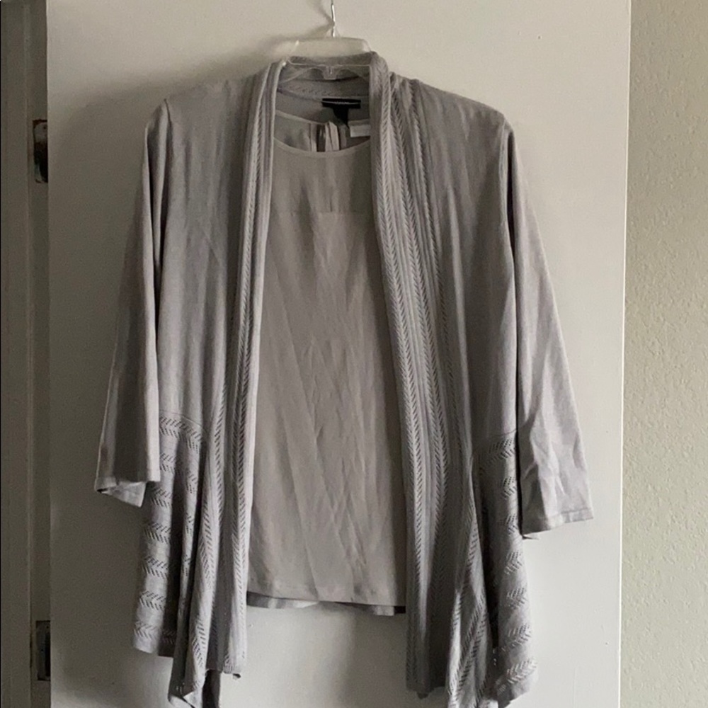 Cute top with cardigan sweater